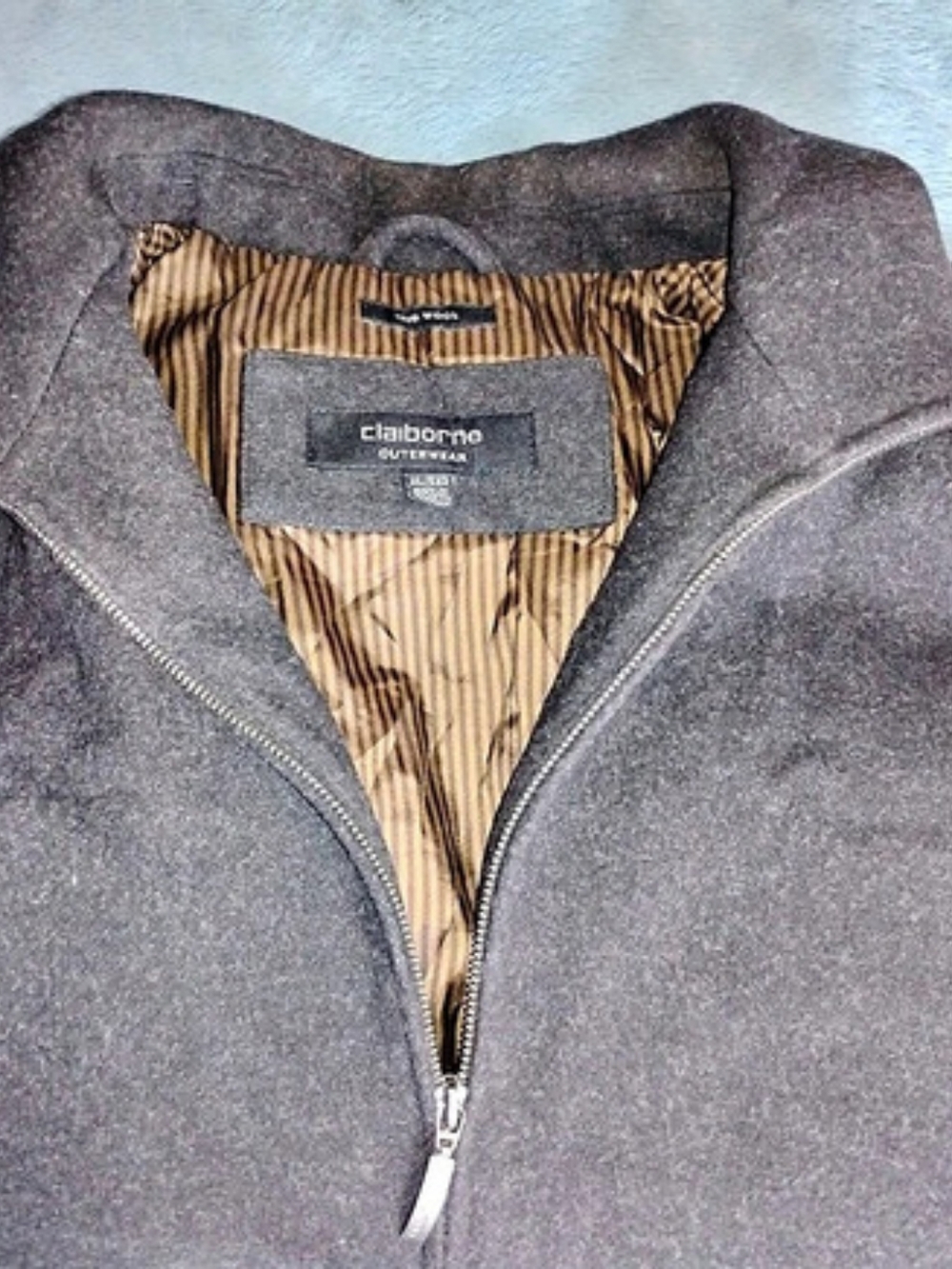 Claiborne Brown Wool Zip Jacket
